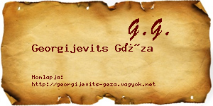 Georgijevits Géza névjegykártya